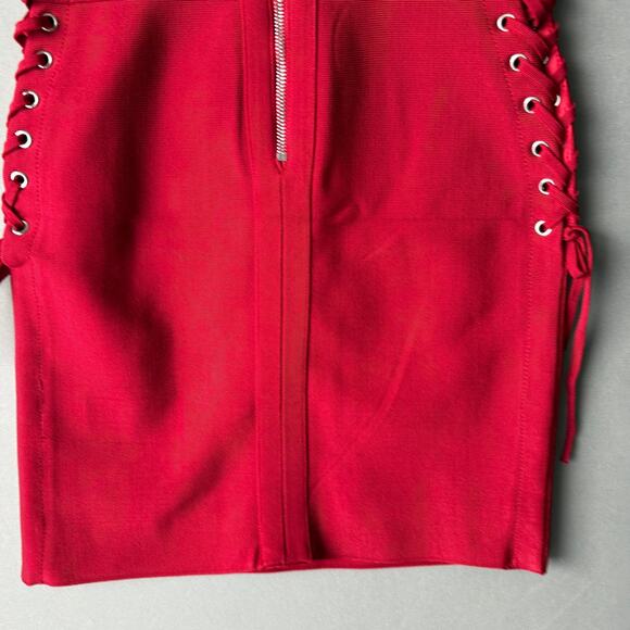 NBD Red Size S party‎ lace up Mini Dress - Picture 8 of 8